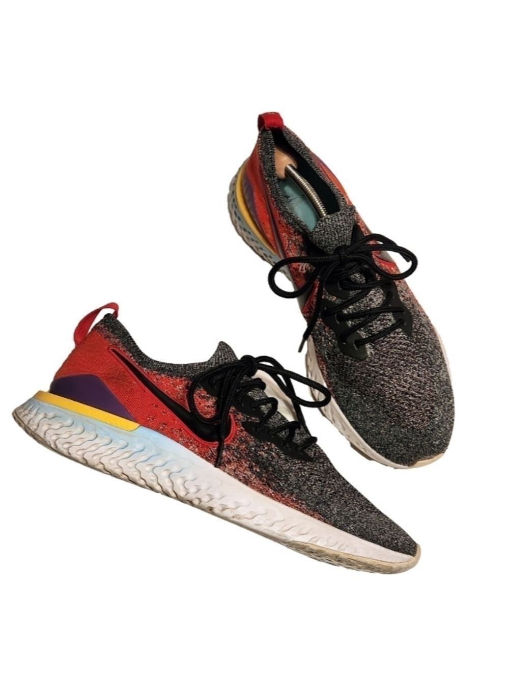 Nike Epic React Flyknit 2 Mens Size 10 Red Black Running Shoes
